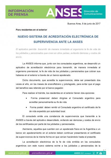 Informacion de Prensa - ANSES